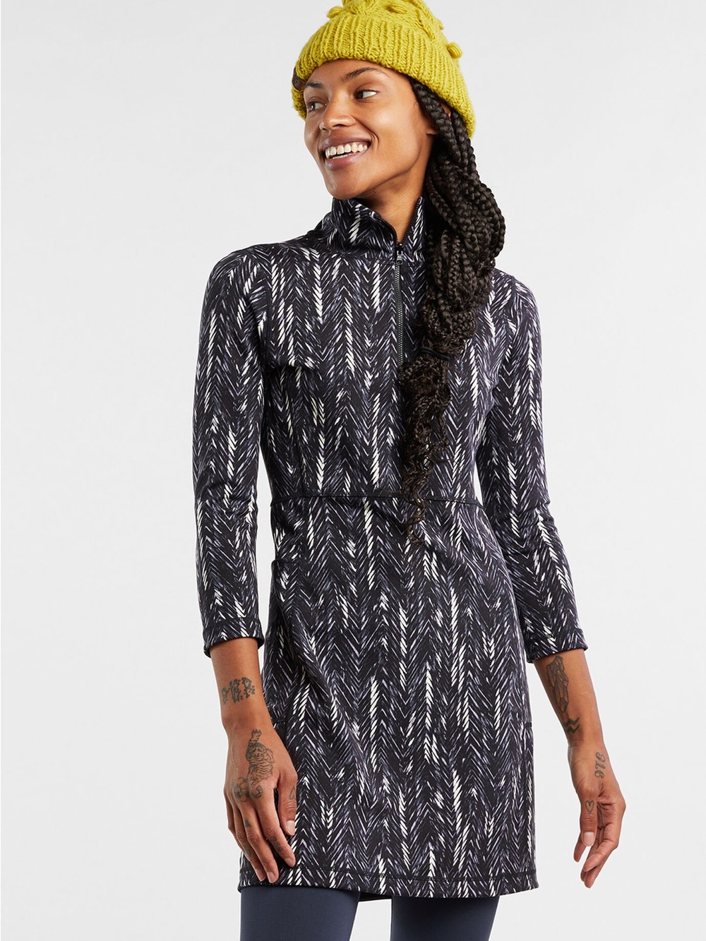Title Nine Hyperspeed Reversible Dress Sleet Black White